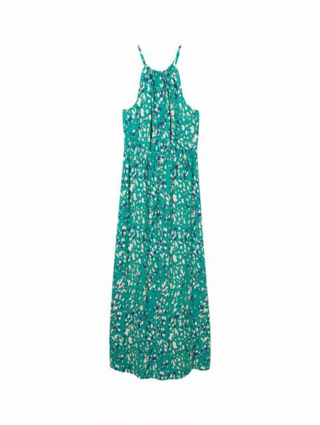 TOM TAILOR Denim Sommerkleid halterneck maxi dress, abstract green dot prin günstig online kaufen