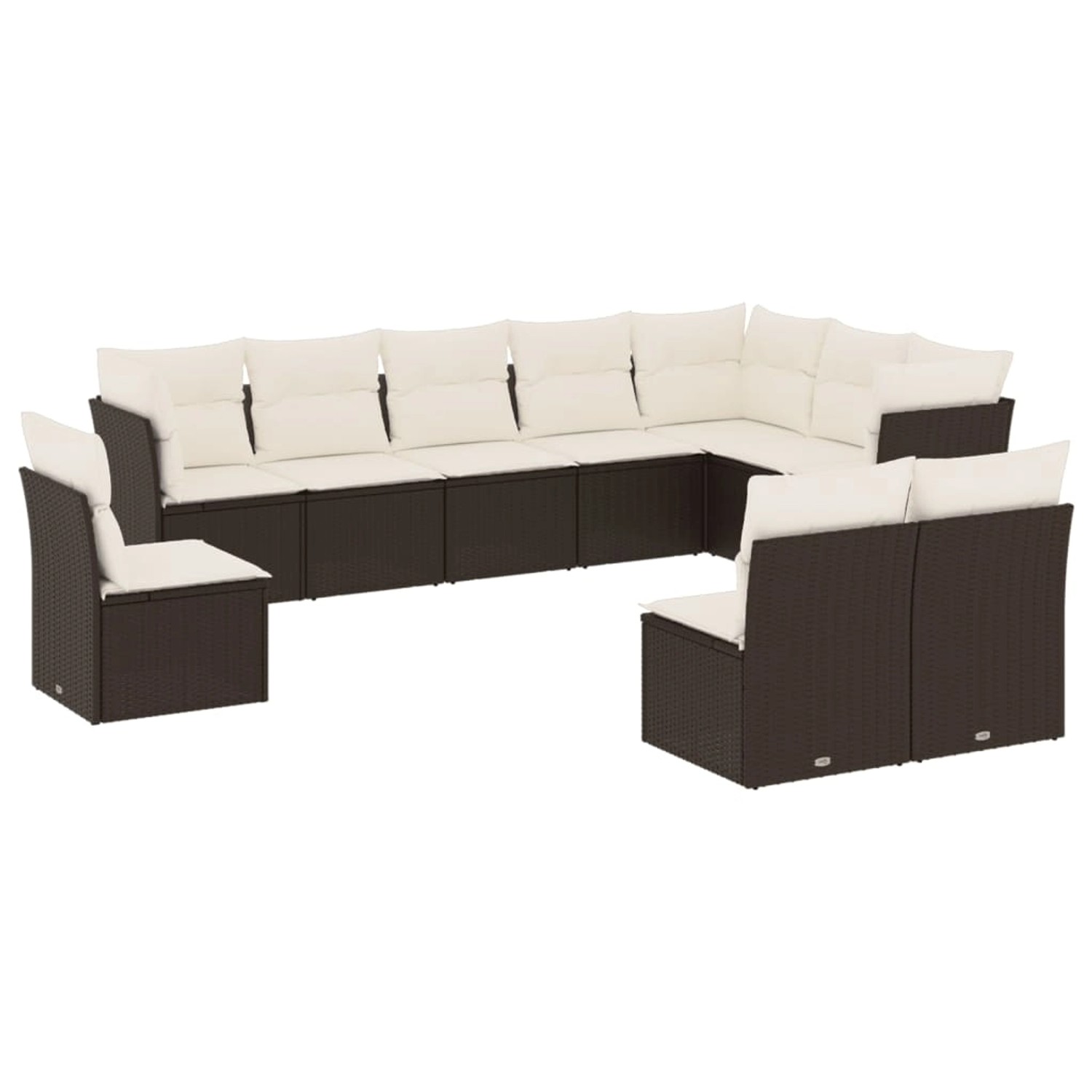 vidaXL 10-Tlg Garten-Sofagarnitur mit Kissen Schwarz Poly Rattan 3217796 günstig online kaufen