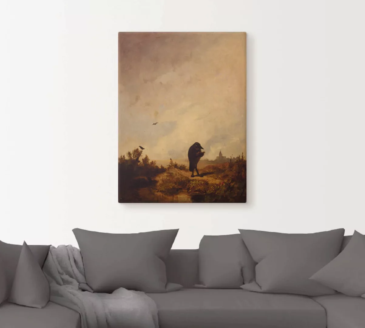 Artland Leinwandbild »Der Rabe. 1840/45«, Vögel, (1 St.), auf Keilrahmen ge günstig online kaufen