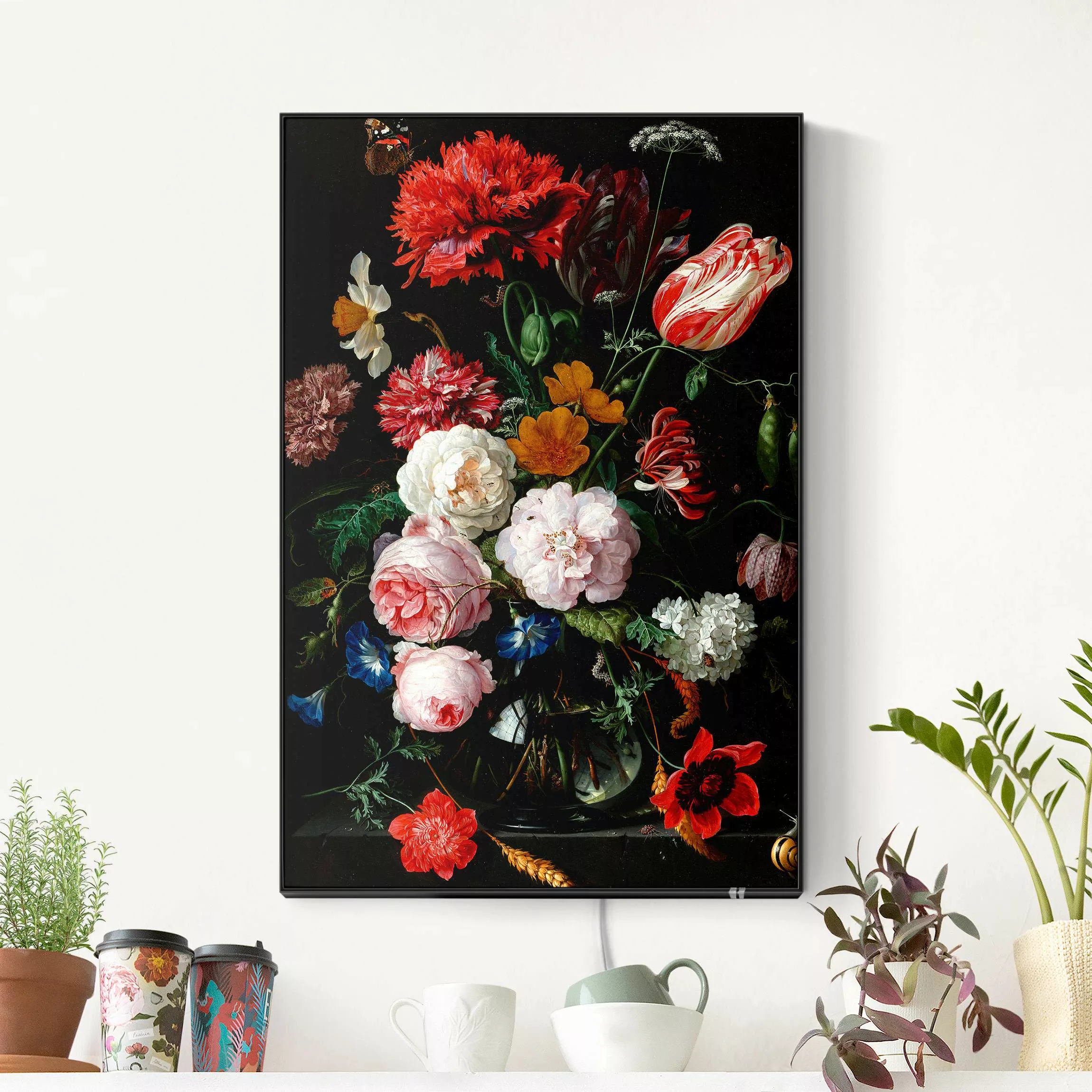 LED-Wechselbild Jan Davidsz de Heem - Stillleben mit Blumen in einer Glasva günstig online kaufen