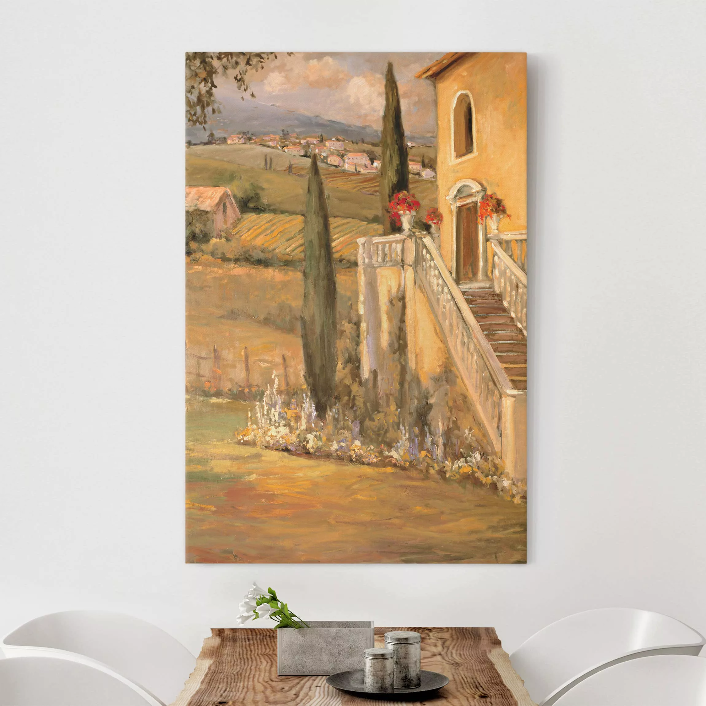 Leinwandbild Architektur & Skyline - Hochformat Italienische Landschaft - H günstig online kaufen