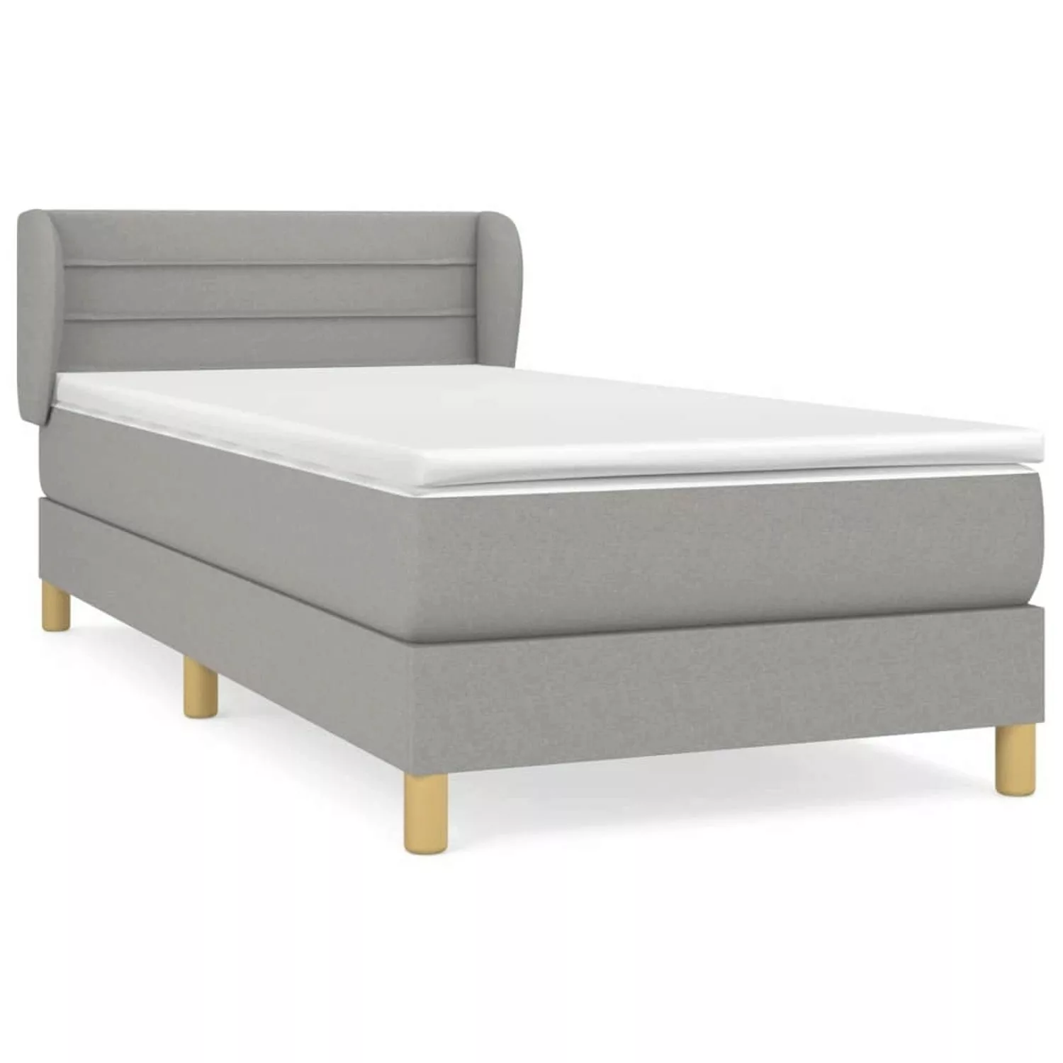 vidaXL Boxspringbett mit Matratze Hellgrau 90x190 cm Stoff1467646 günstig online kaufen