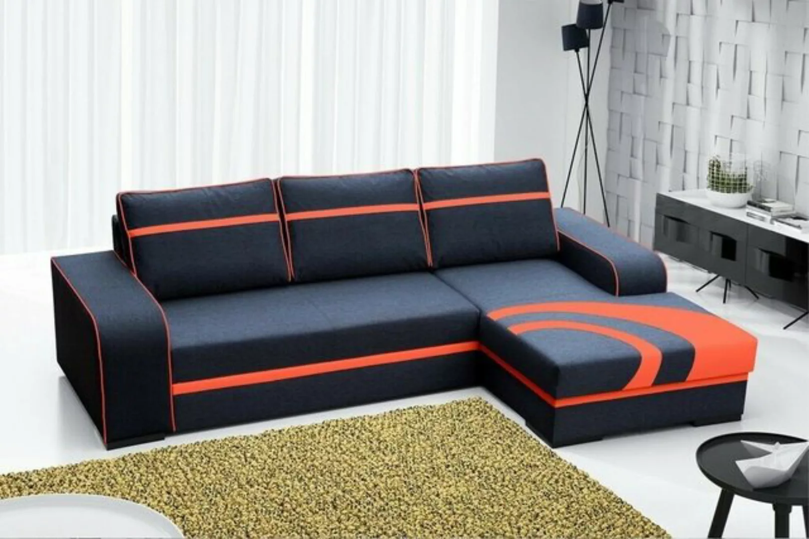 JVmoebel Ecksofa Schlafsofa Eck Sofa Couch Bettfunktion Polster Eck Garnitu günstig online kaufen