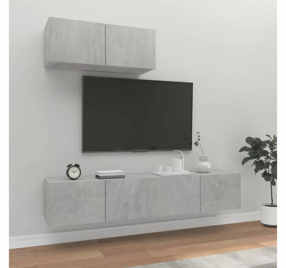 furnicato TV-Schrank 3-tlg. TV-Schrank-Set Betongrau Holzwerkstoff günstig online kaufen