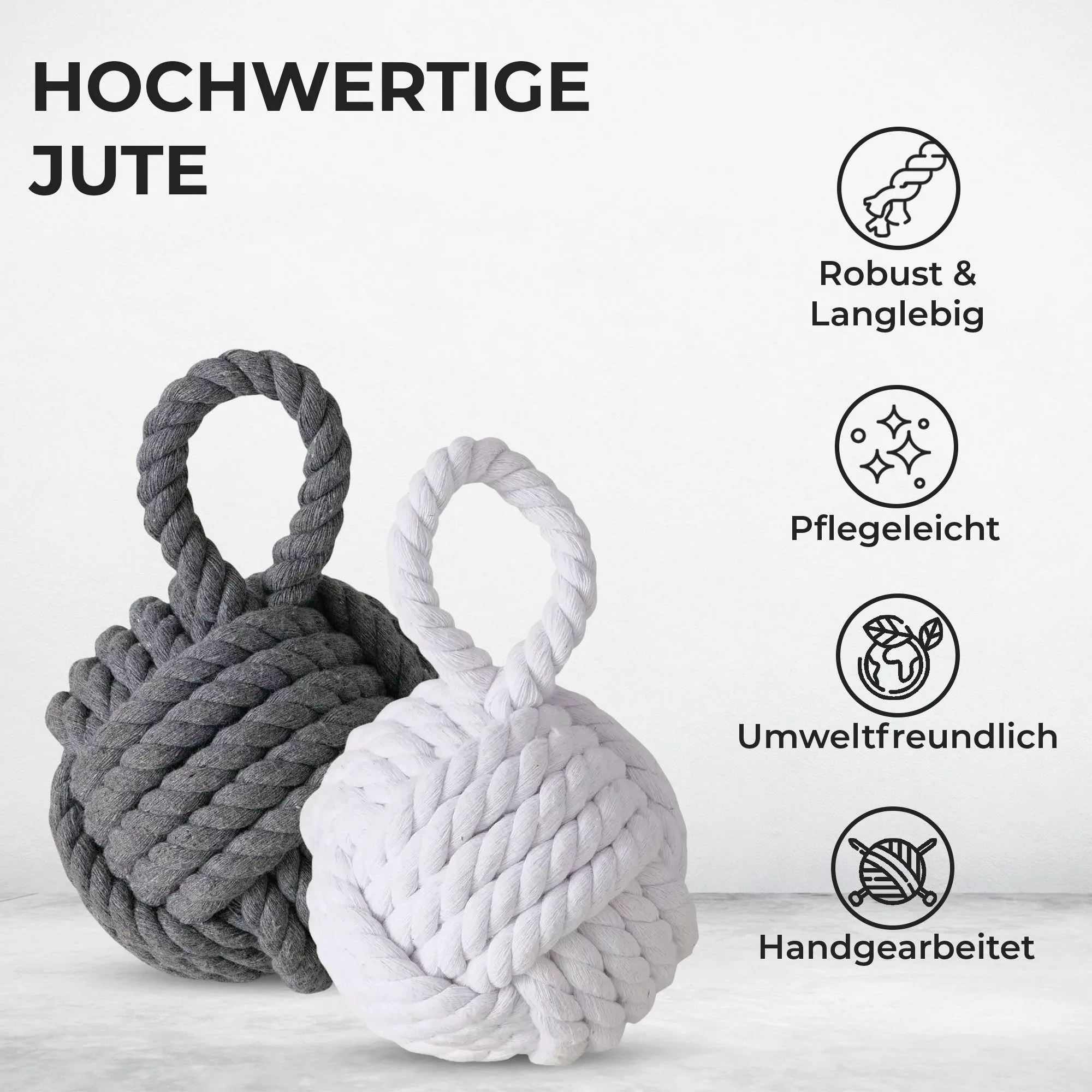 Topanbieter999 Türstopper (2er Set), Jute grau günstig online kaufen
