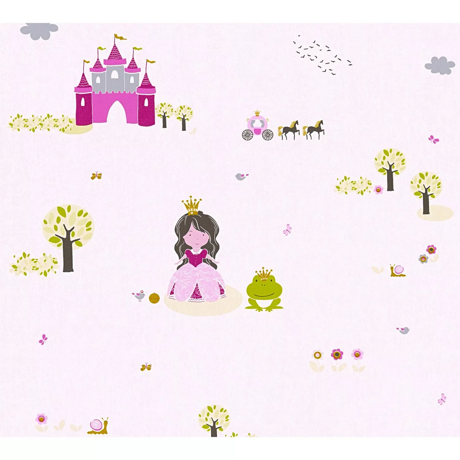 Bricoflor Märchen Tapete in Rosa und Pink Selbstklebende Tapete mit Prinzes günstig online kaufen