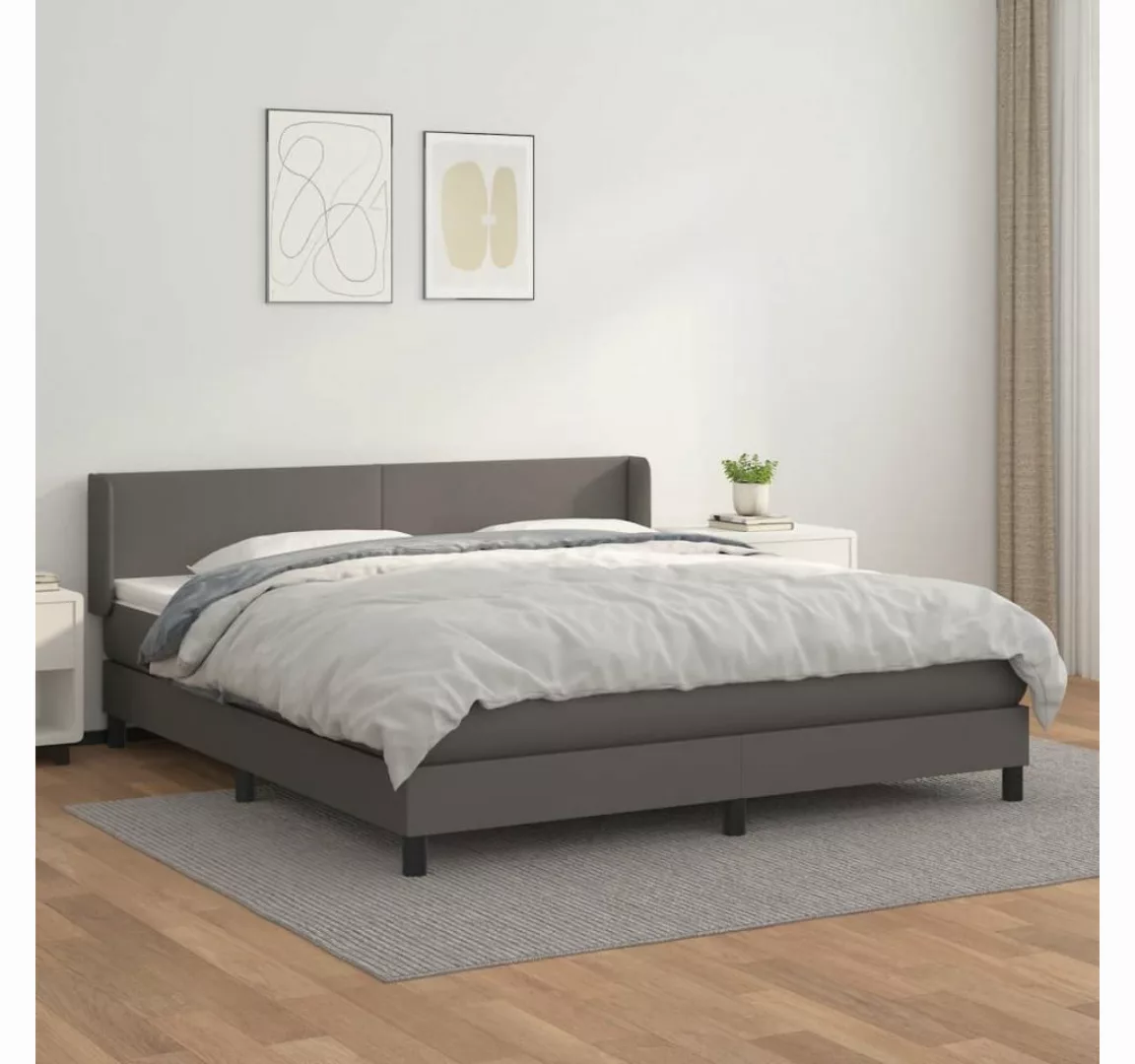 vidaXL Boxspringbett Bett Boxspringbett mit Matratze & Topper Kunstleder ve günstig online kaufen