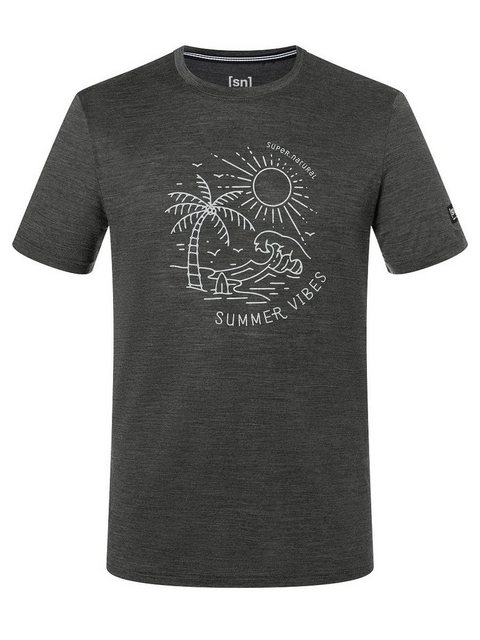 SUPER.NATURAL Print-Shirt Merino T-Shirt M SUMMER VIBES TEE formstabiler Me günstig online kaufen