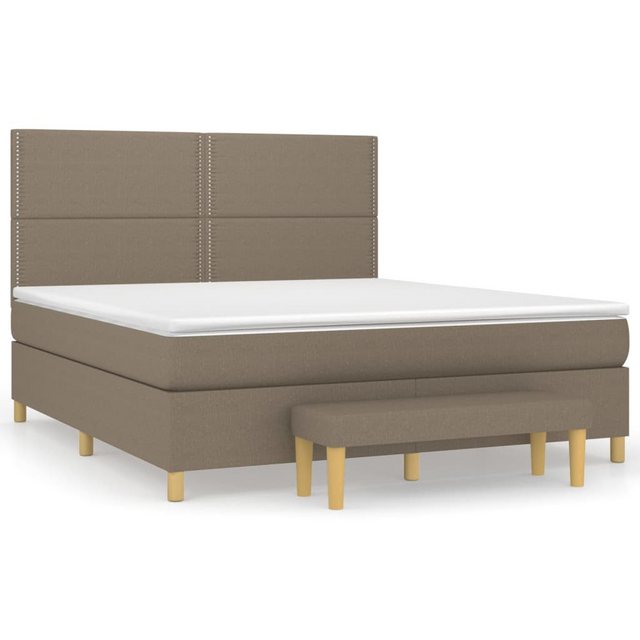 vidaXL Boxspringbett, Boxspringbett mit Matratze Taupe 160x200 cm Stoff günstig online kaufen