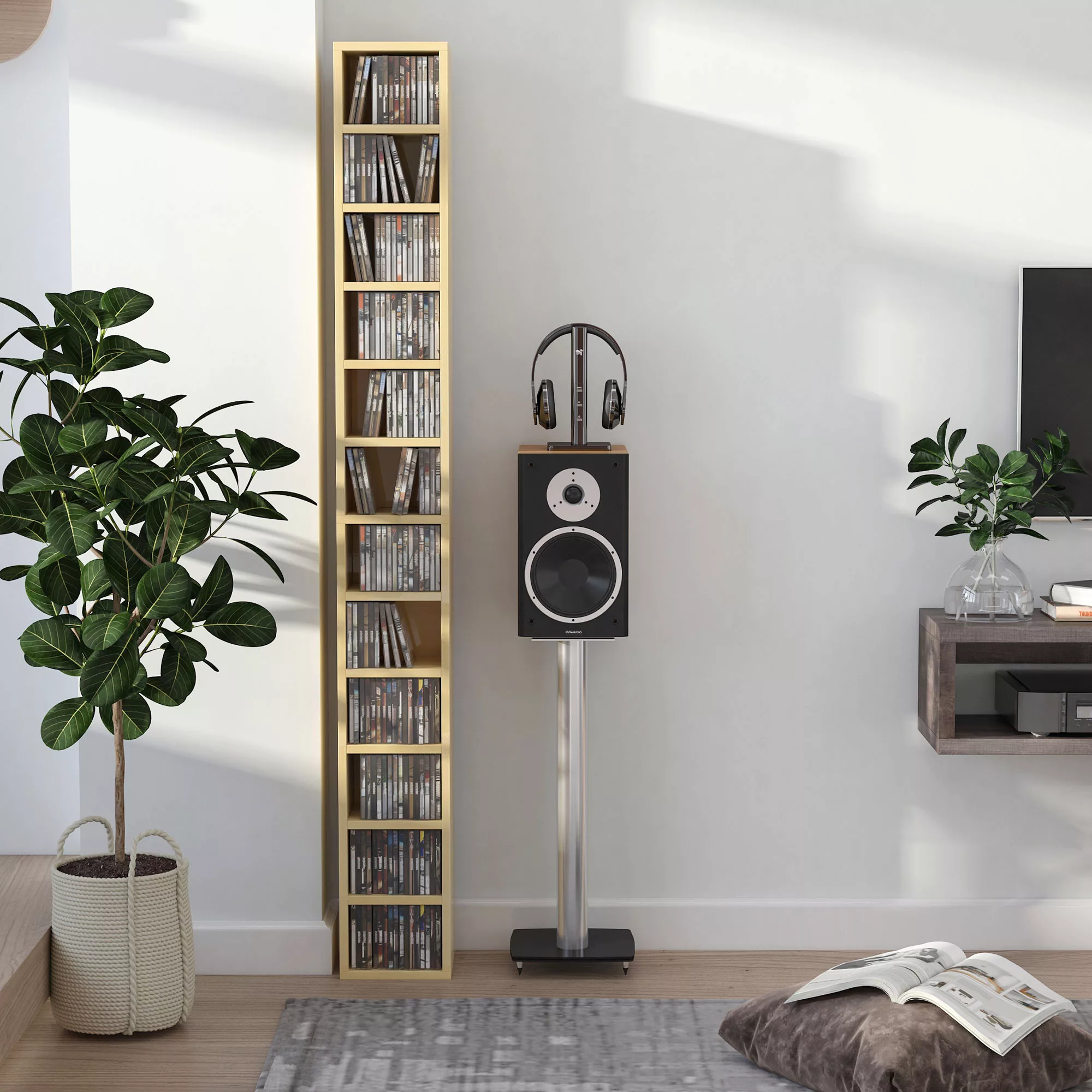 HOMCOM CD und DVD Aufbewahrung, CD/DVD Regal, Standregal mit 12 Fächern, ma günstig online kaufen
