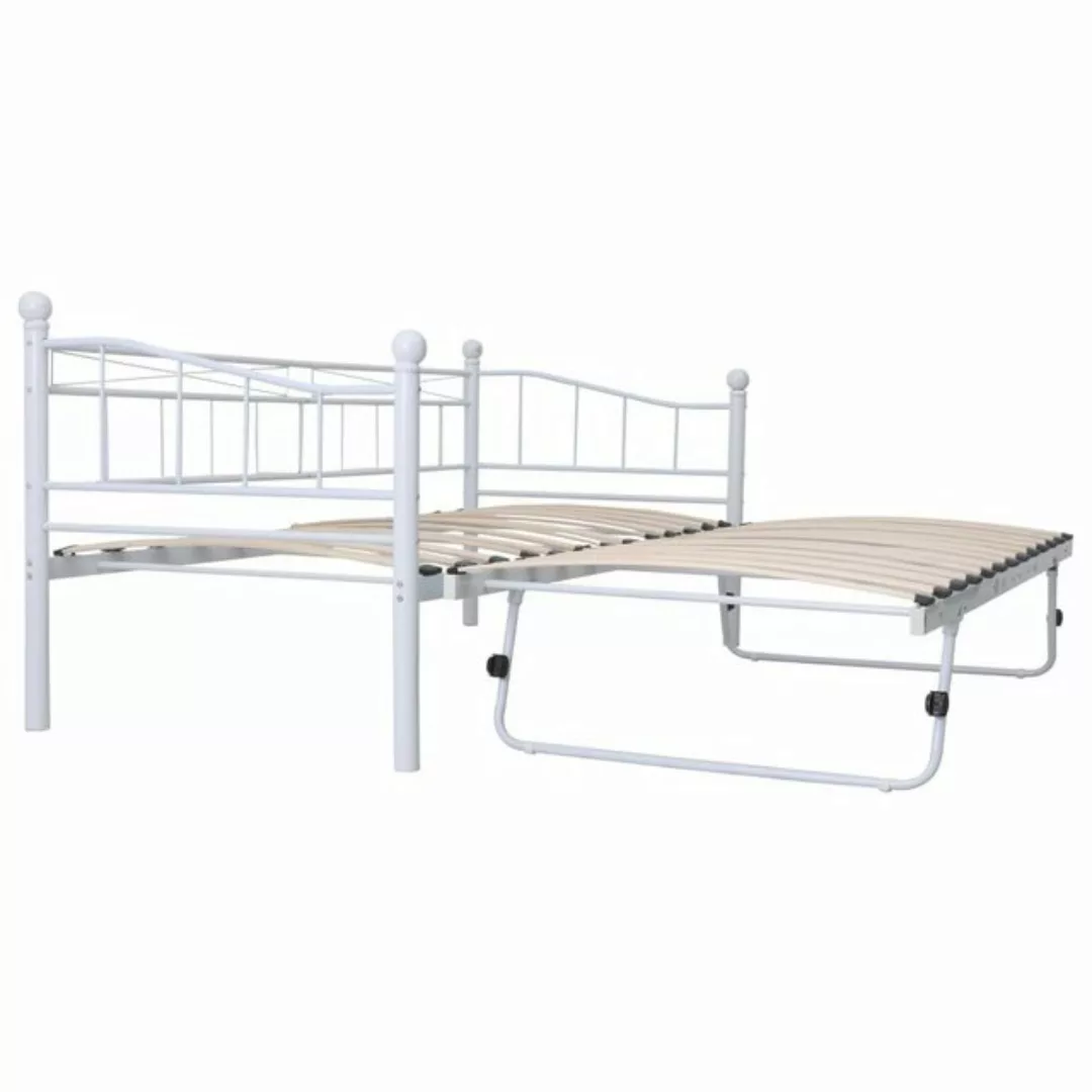 furnicato Bett Bettgestell Weiß Stahl 180x200/90x200 cm (1-tlg) günstig online kaufen