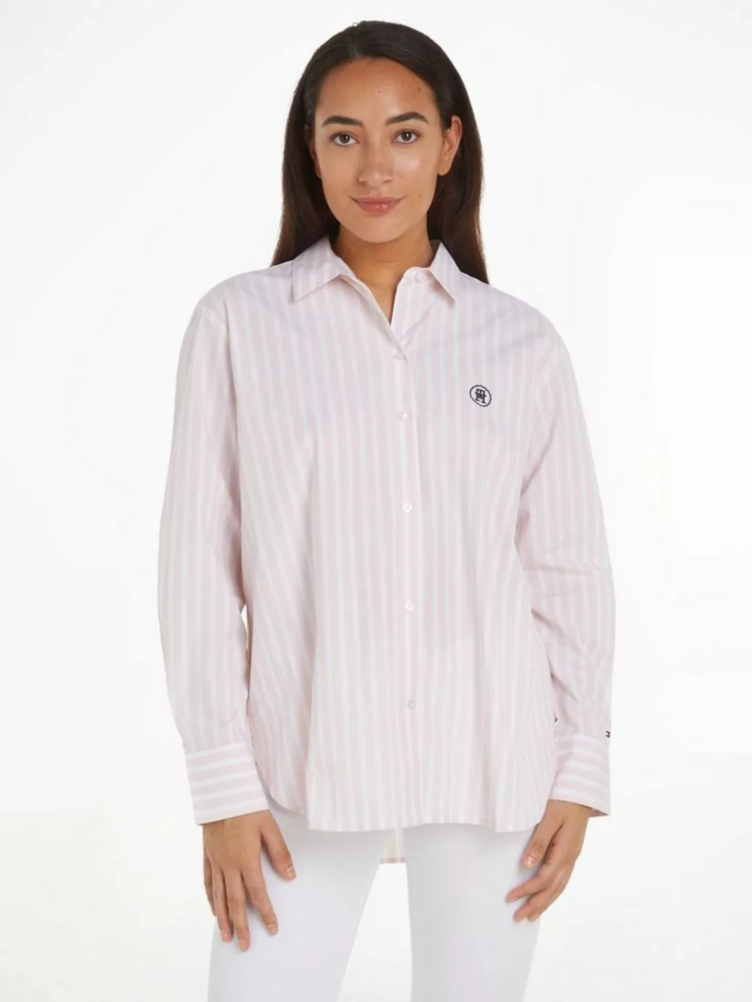 Tommy Hilfiger Hemdbluse SMD STRIPE EASY FIT LS SHIRT mit Längsstreifen günstig online kaufen