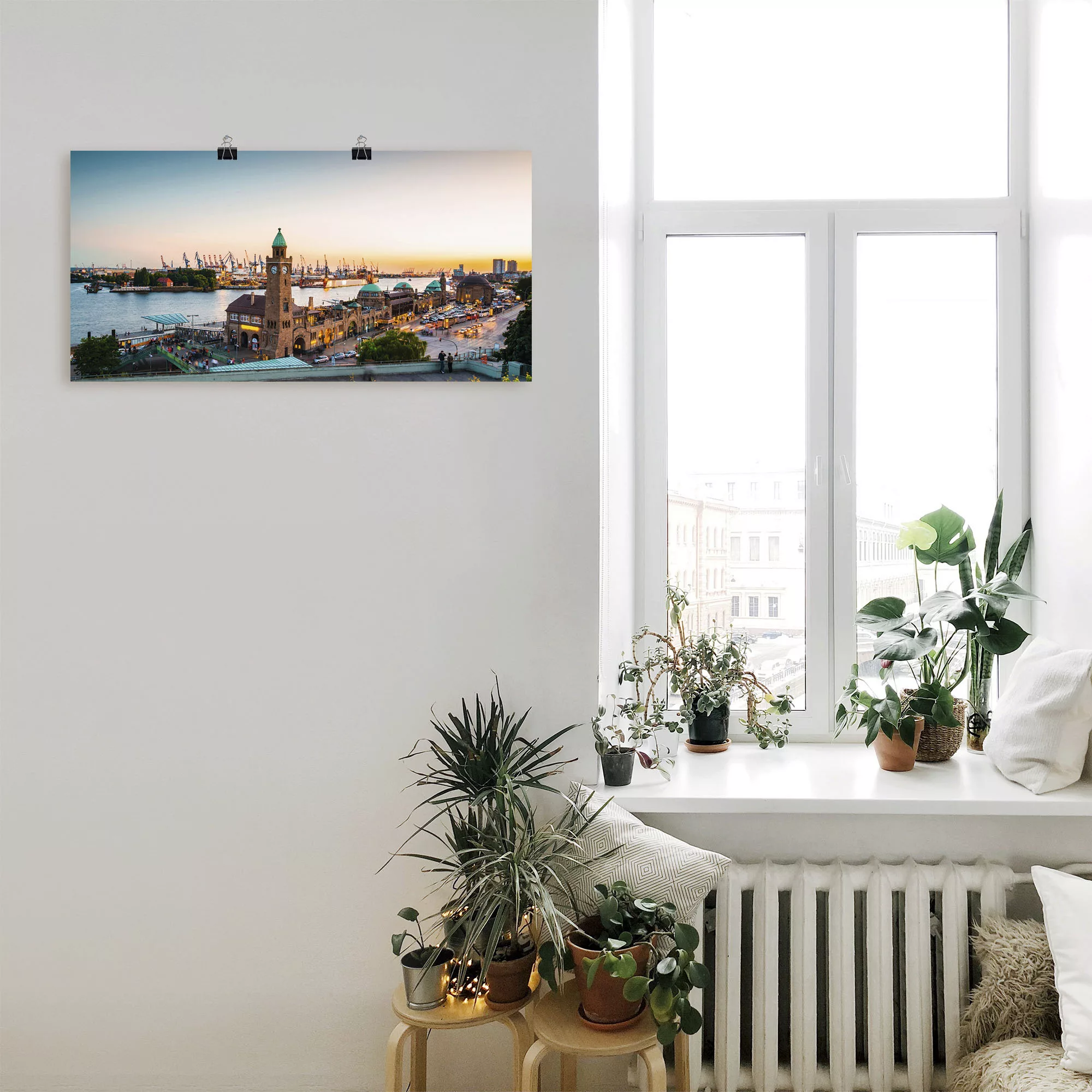 Artland Wandbild "Hamburg Hafen und Landungsbrücken", Deutschland, (1 St.), günstig online kaufen