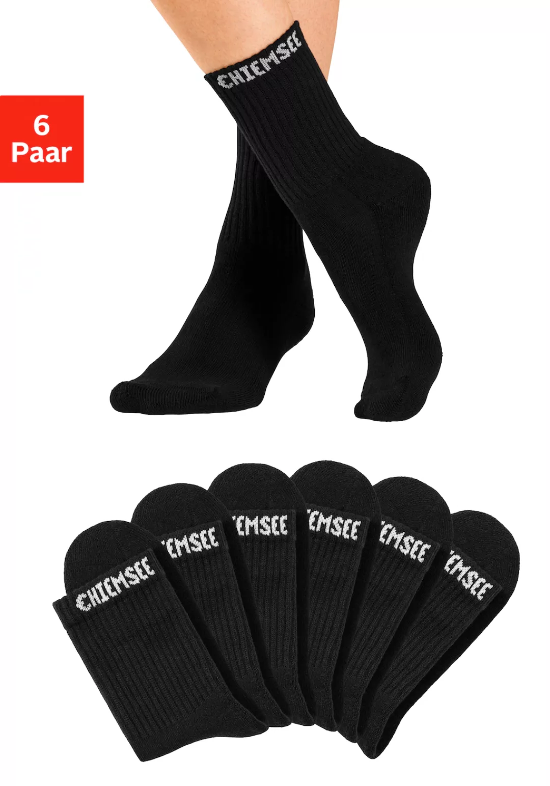 Chiemsee Tennissocken, (Packung, 6 Paar), mit eingestricktem Markennamen günstig online kaufen