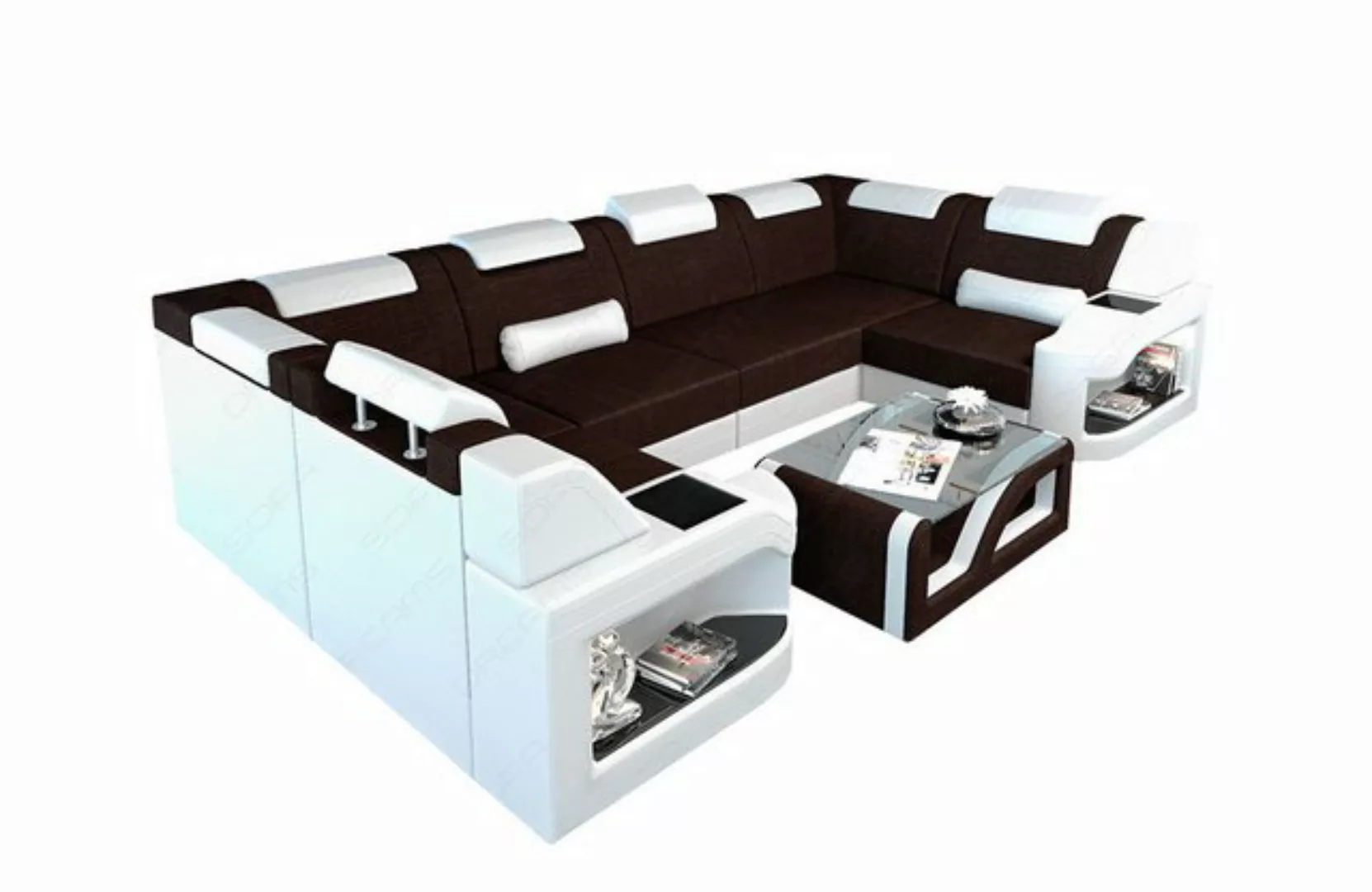 Sofa Dreams Wohnlandschaft Design Polster Stoff Sofa Padua U Form H Struktu günstig online kaufen