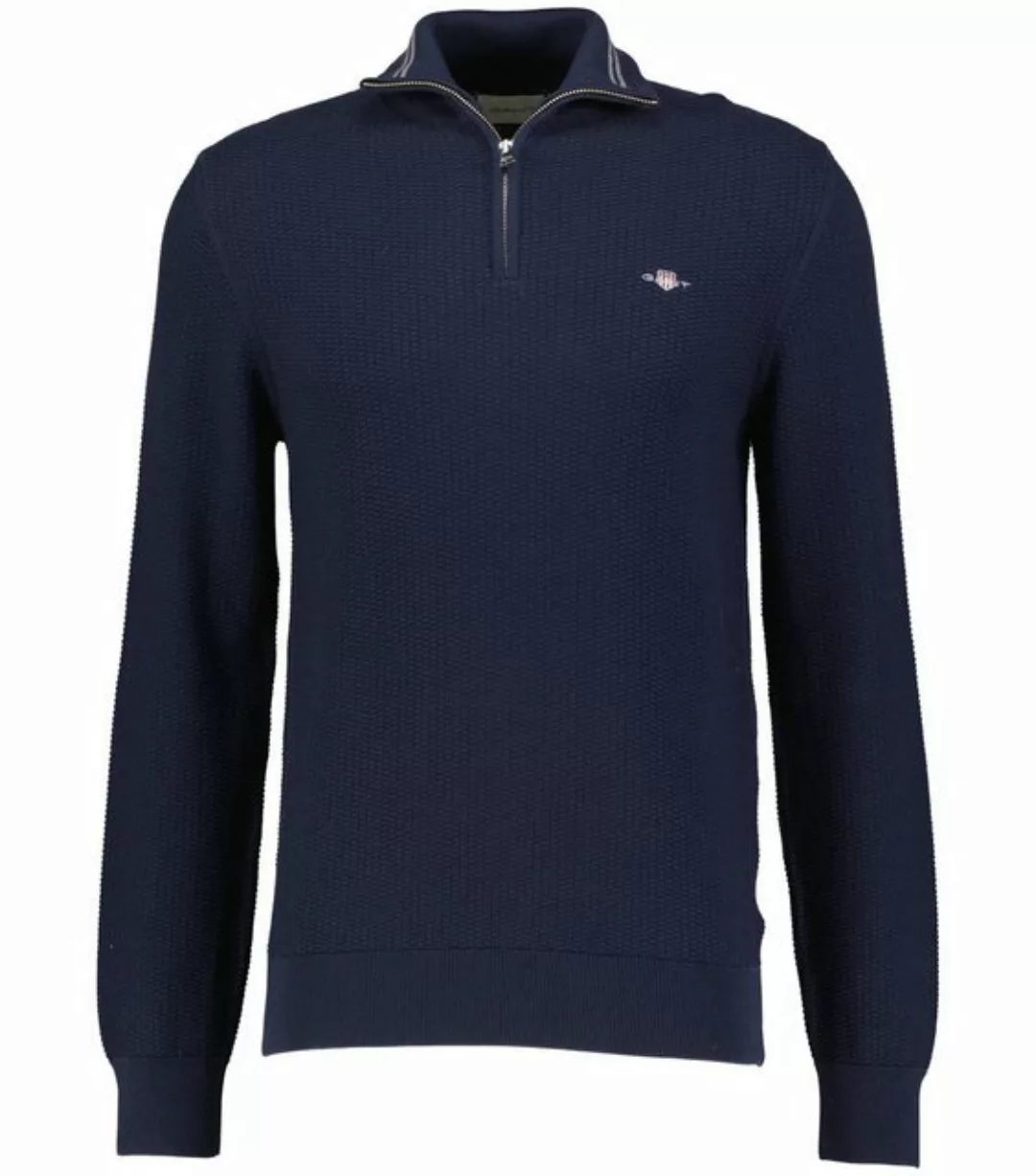 Gant Strickpullover Herren Troyer COTTON MICRO TEXTURED HALF ZIP (1-tlg) günstig online kaufen