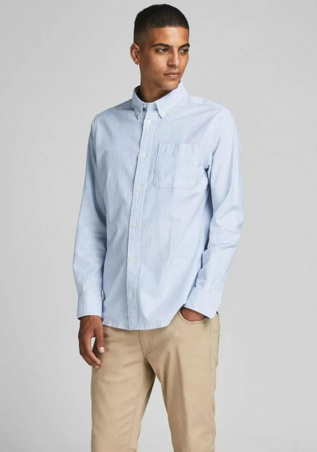 Jack & Jones Langarmhemd BROOK OXFORD mit Button-Down Kragen günstig online kaufen