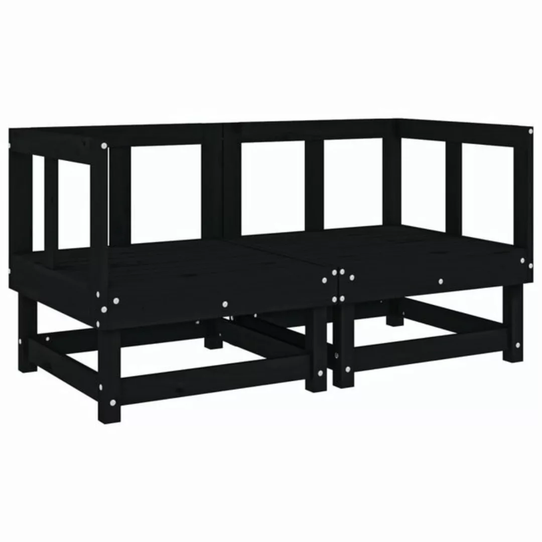 vidaXL Loungesofa Garten-Ecksofas 2 Stk. Schwarz Massivholz Kiefer, 1 Teile günstig online kaufen