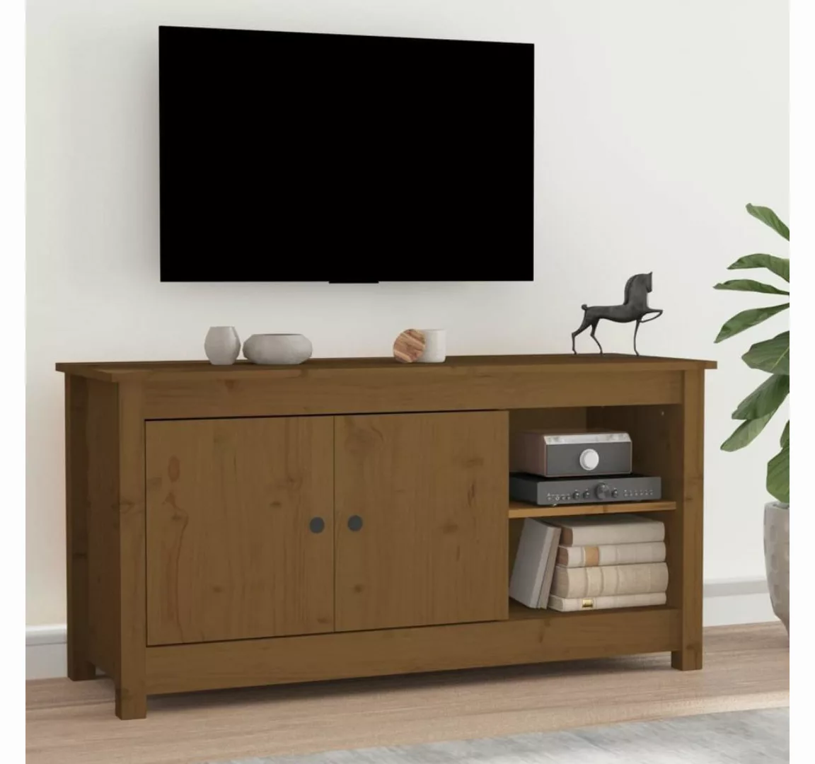 vidaXL TV-Schrank TV-Schrank Honigbraun 103x36,5x52 cm Massivholz Kiefer (1 günstig online kaufen