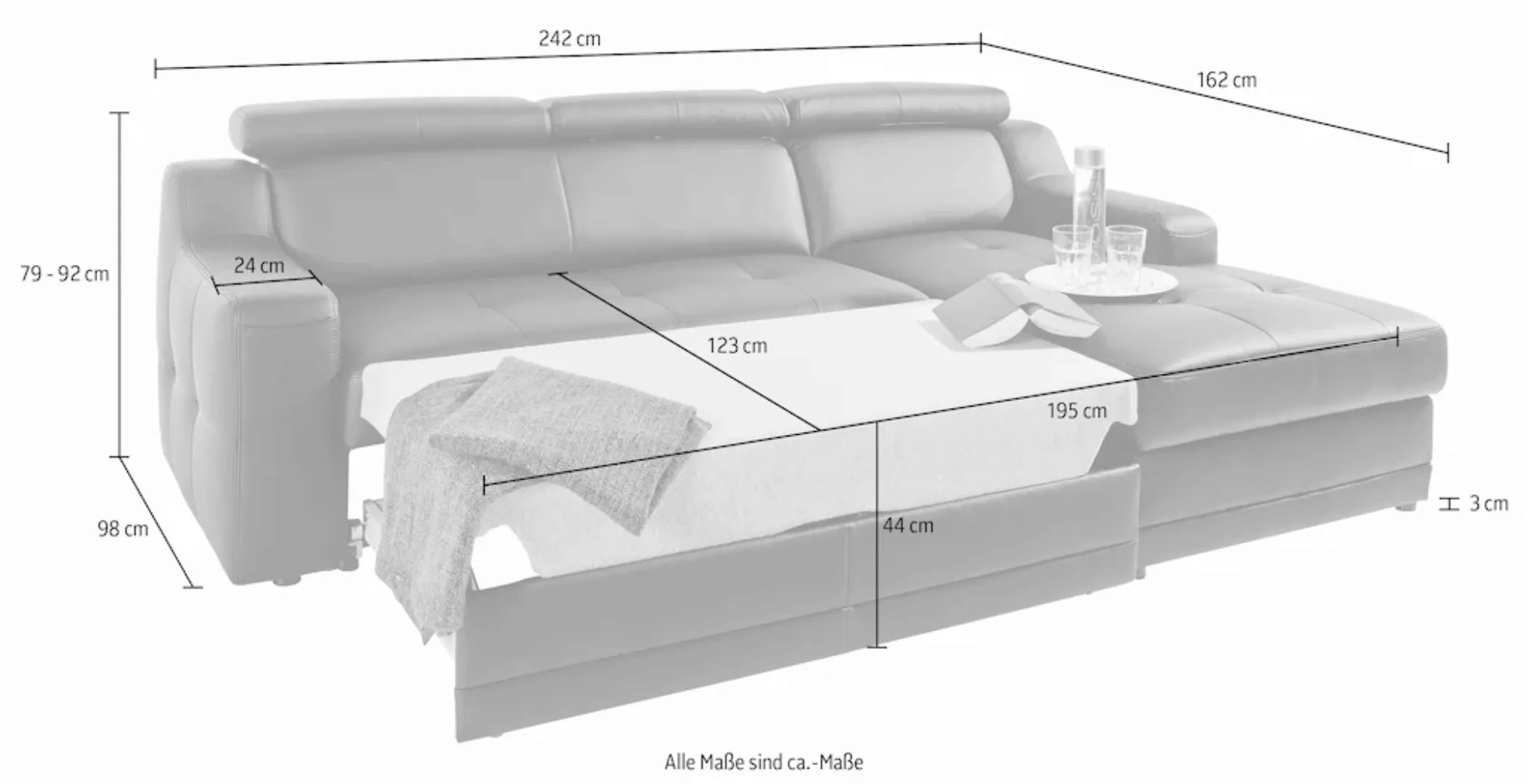 exxpo - sofa fashion Ecksofa Lotos, mit Köpf- bzw. Rückenverstellung, wahlw günstig online kaufen