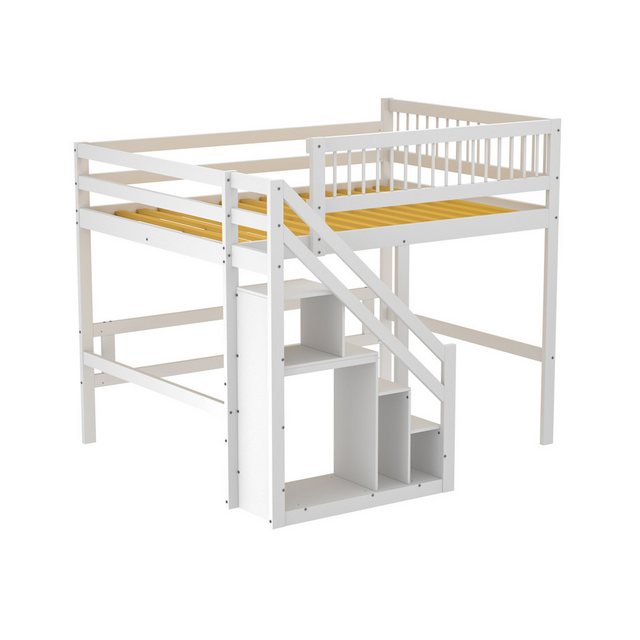 HAUSS SPLOE Etagenbett 140x 200 cm Massivholzbett, Treppe mit Aufbewahrungs günstig online kaufen