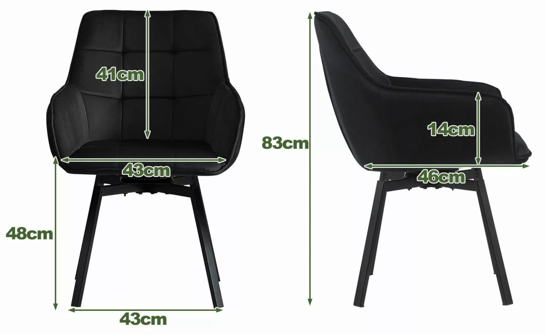 Ofcasa Esszimmerstuhl Drehstuhl (2er Set), Gepolsterter günstig online kaufen
