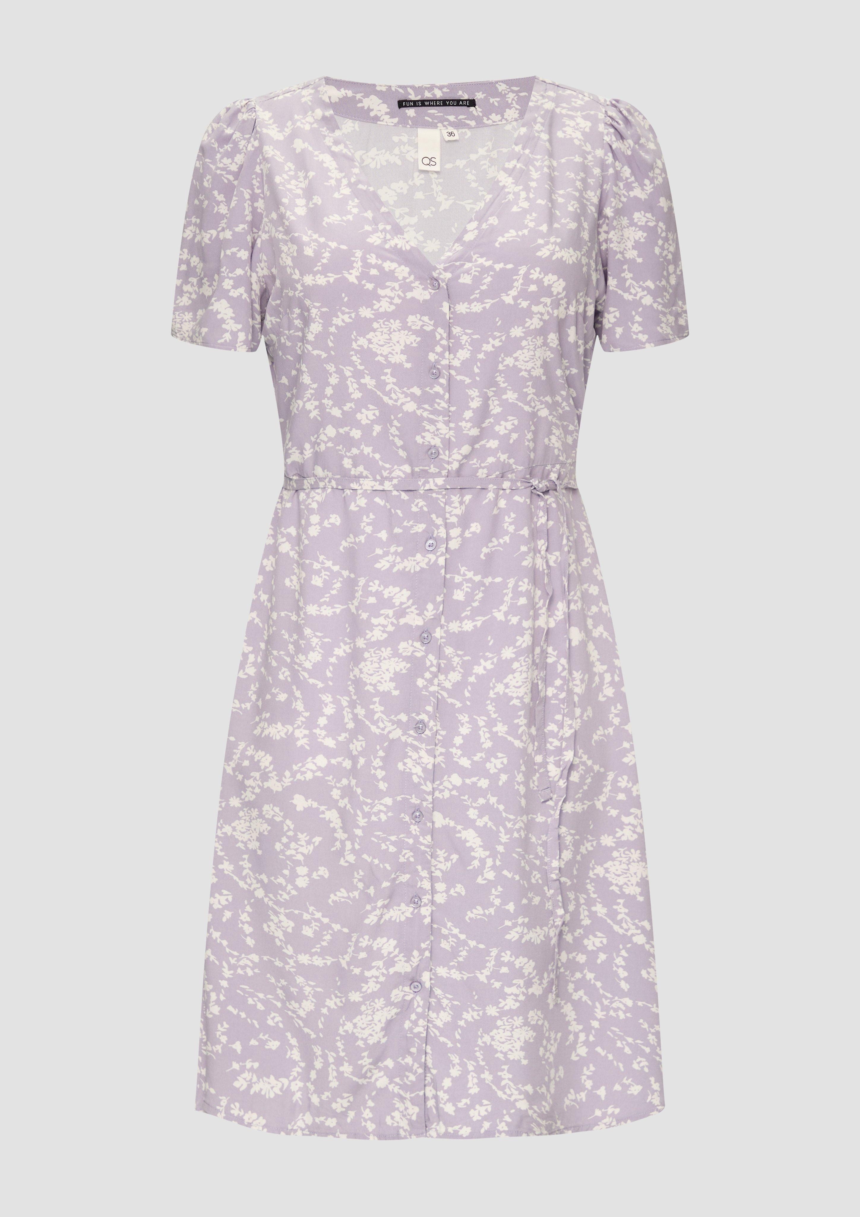 QS Minikleid Kleid aus Viskose Bindegürtel günstig online kaufen