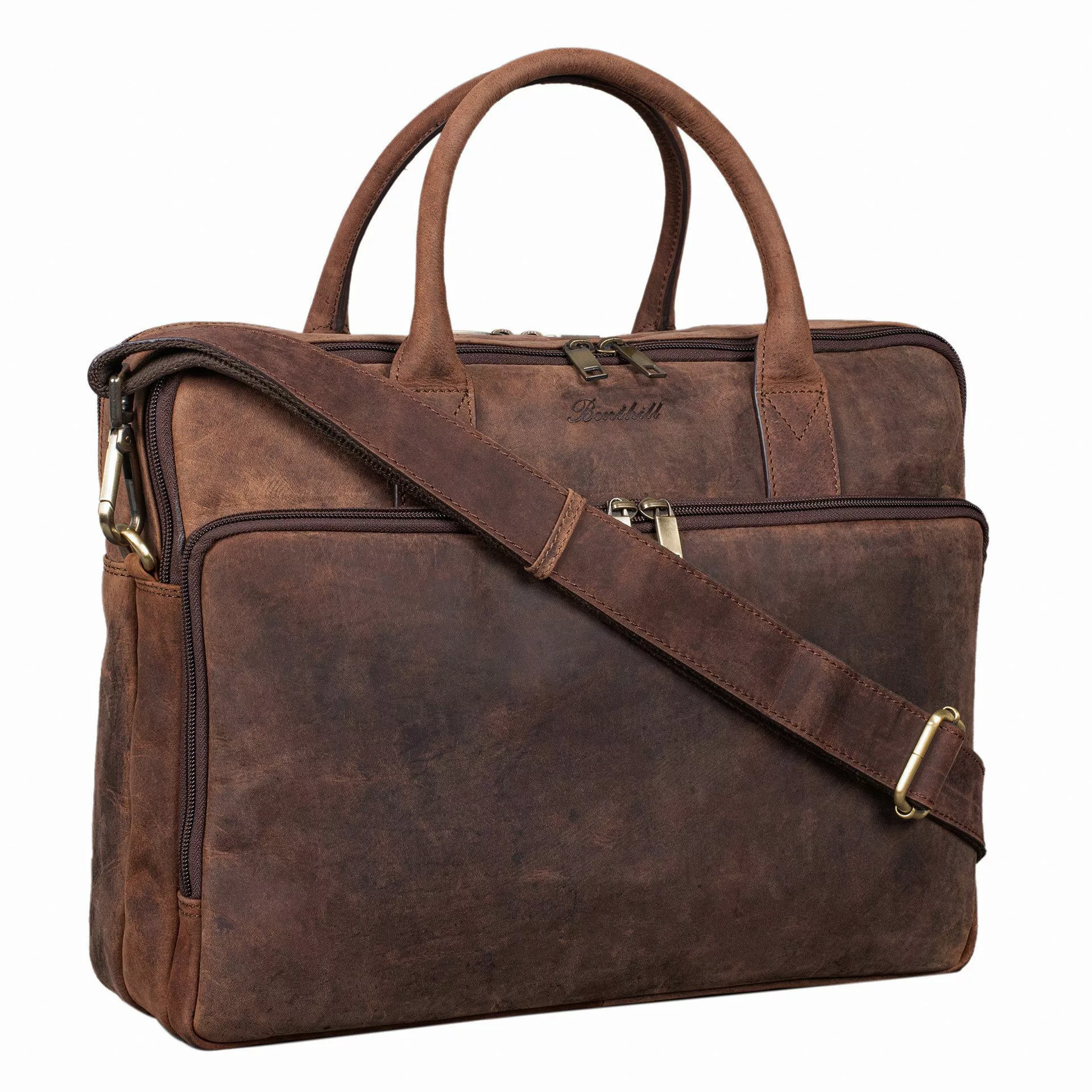 Benthill Aktentasche Echt Leder Laptoptasche Umhängetasche günstig online kaufen