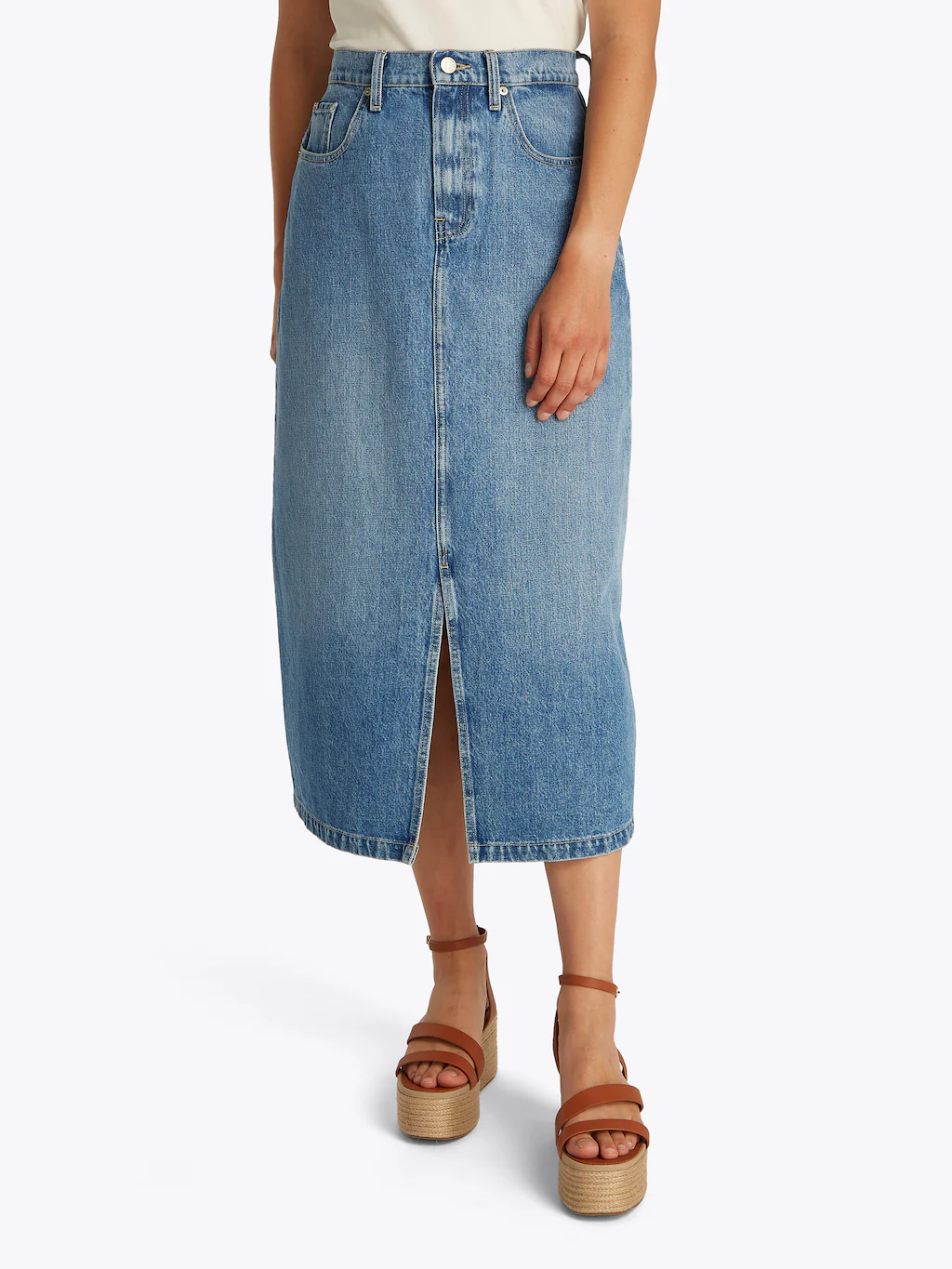 Tommy Hilfiger Jeansrock "DNM MIDI STRAIGHT SKIRT HW UMA", in blauer Waschu günstig online kaufen