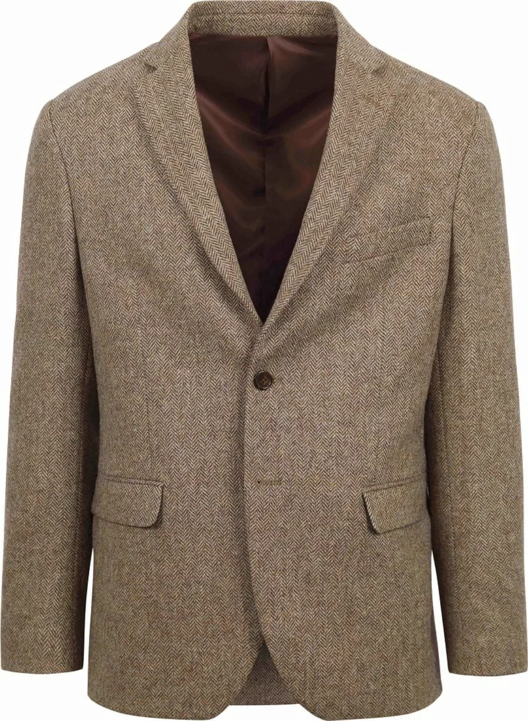 Suitable Tweed Blazer Herringbone Beige - Größe 48 günstig online kaufen