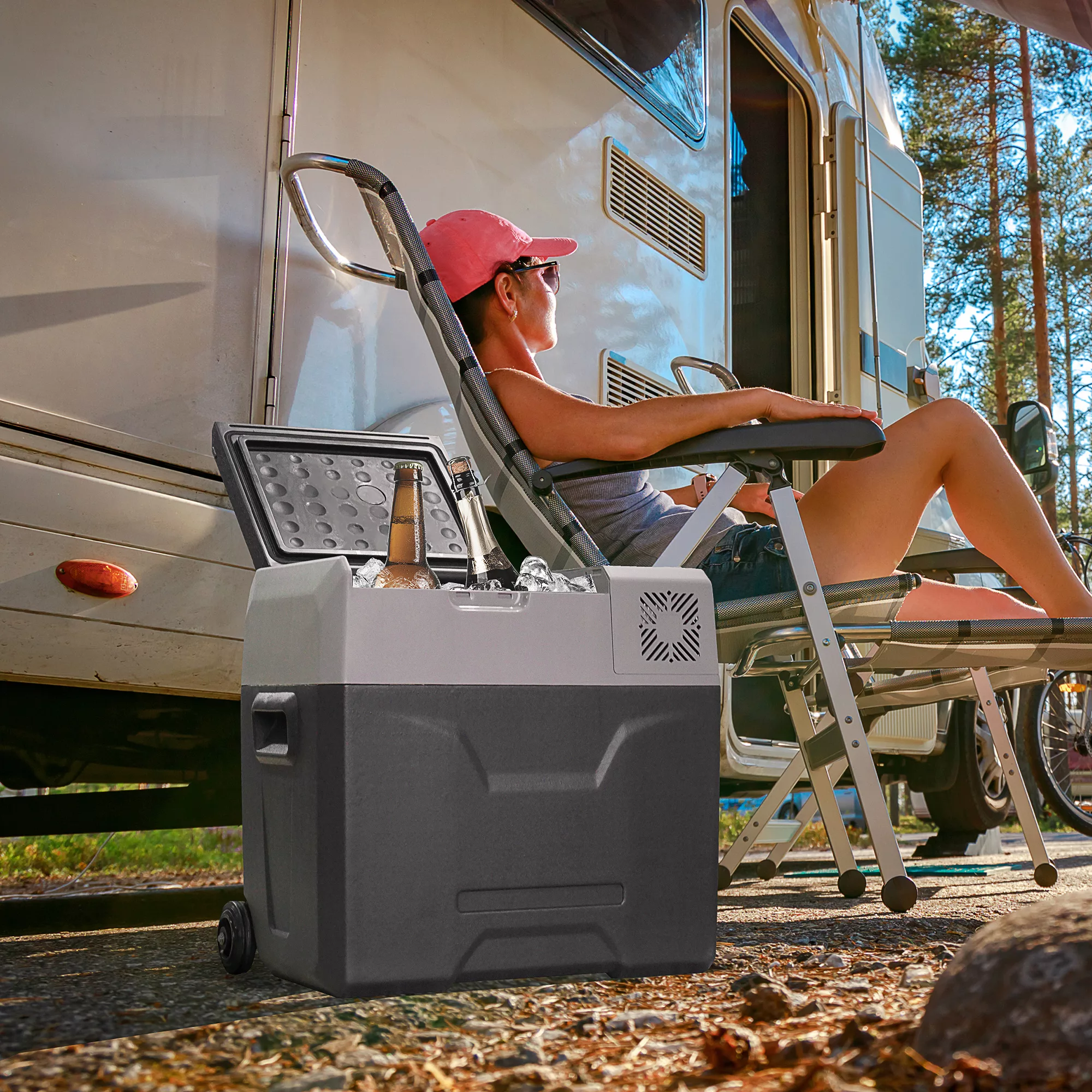 HOMCOM Kühlbox Auto 50L Autokühlschrank elektrisch mit Kompressor für Campi günstig online kaufen
