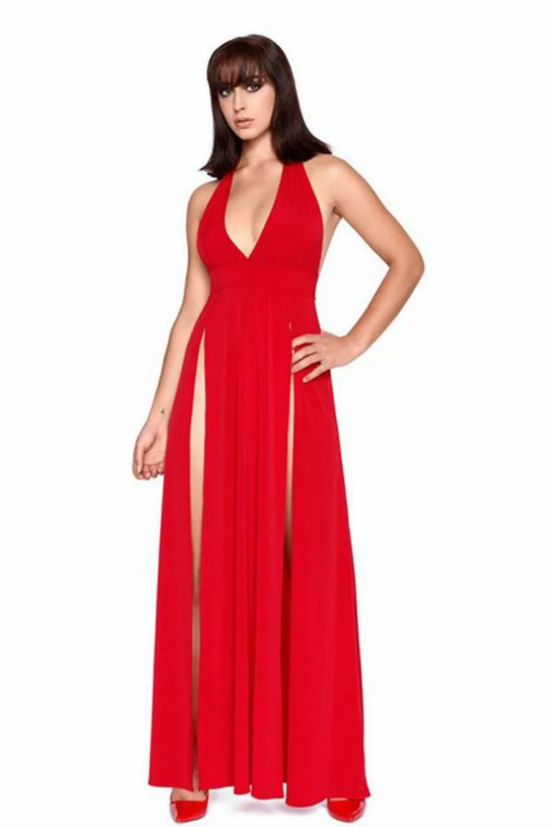 Les P'tites Folies Maxikleid Isabella langes Kleid mit Sexy hohen Schlitzen günstig online kaufen