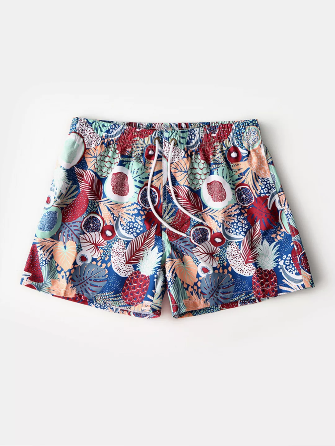 Lustige Cartoon & Ananas Print Swim Short Pant Pockets Leichte Boardshorts günstig online kaufen