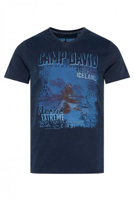 CAMP DAVID T-Shirt mit V-Neck und Photoprint günstig online kaufen