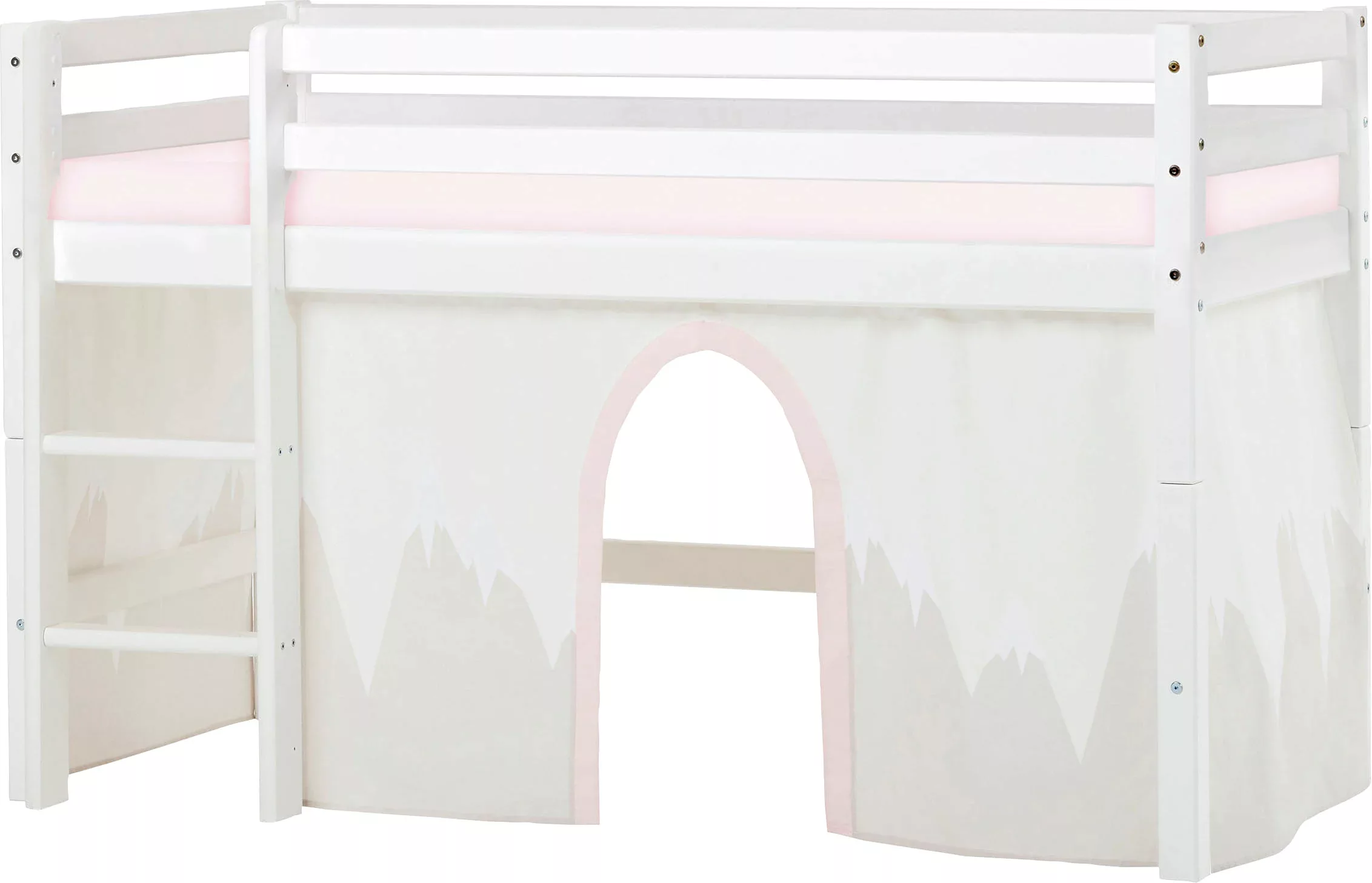 Hoppekids Hochbett «Winter Wonderland» (Set) 70x160, umbaubar mit Vorhang-S günstig online kaufen