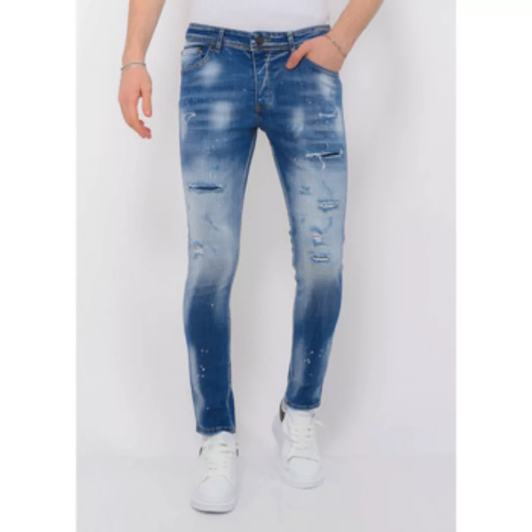 Local Fanatic  Slim Fit Jeans Ripped Stonewashed Jeans Slim günstig online kaufen