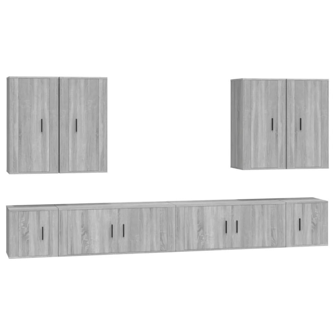 Vidaxl 8-tlg. Tv-schrank-set Grau Sonoma Holzwerkstoff günstig online kaufen