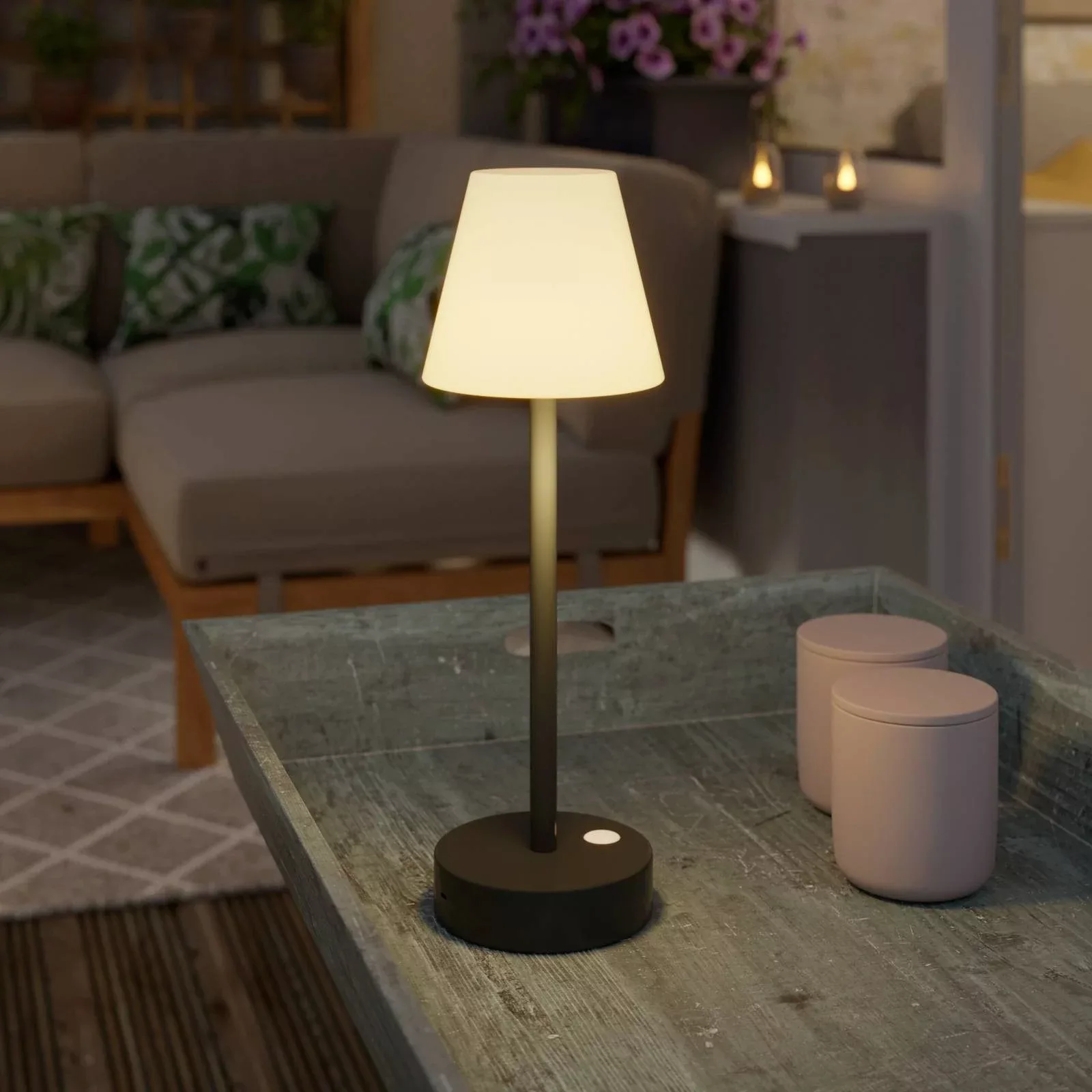 Newgarden Lola Slim LED-Tischlampe Akku, anthrazit günstig online kaufen