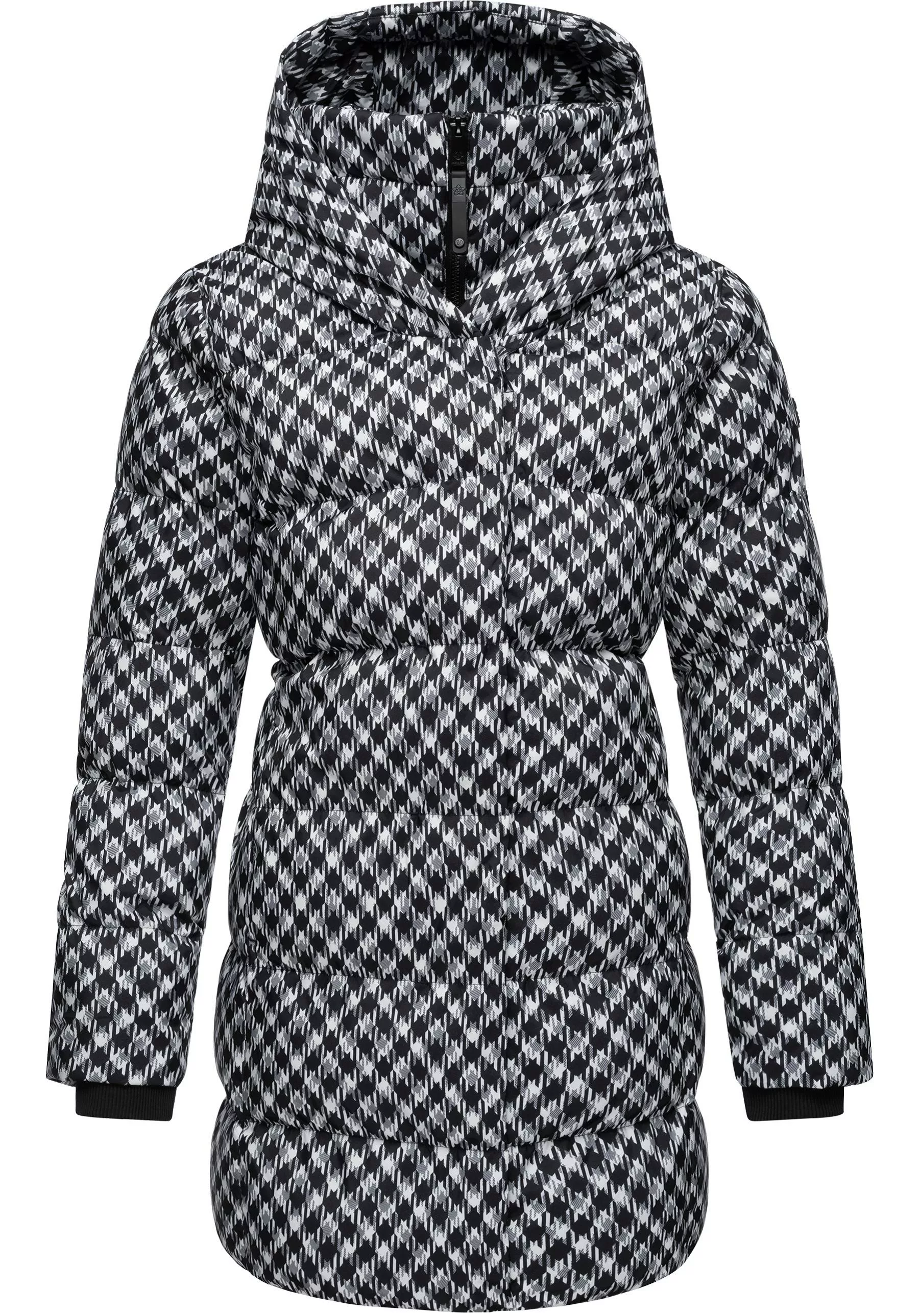 Ragwear Steppmantel "Niara Print", Damen Wintermantel mit angesagtem Hahnen günstig online kaufen