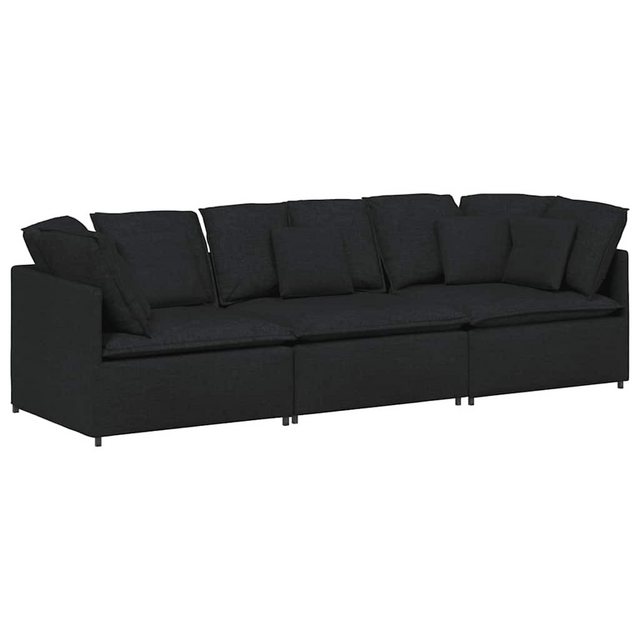 vidaXL Sofa Modulares Sofa mit Kissen Stoff Schwarz günstig online kaufen