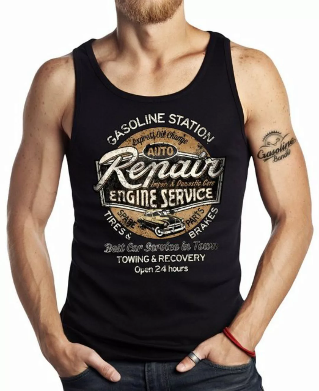 GASOLINE BANDIT® Tanktop Muskel-Shirt für Racer: Auto Repair Station günstig online kaufen