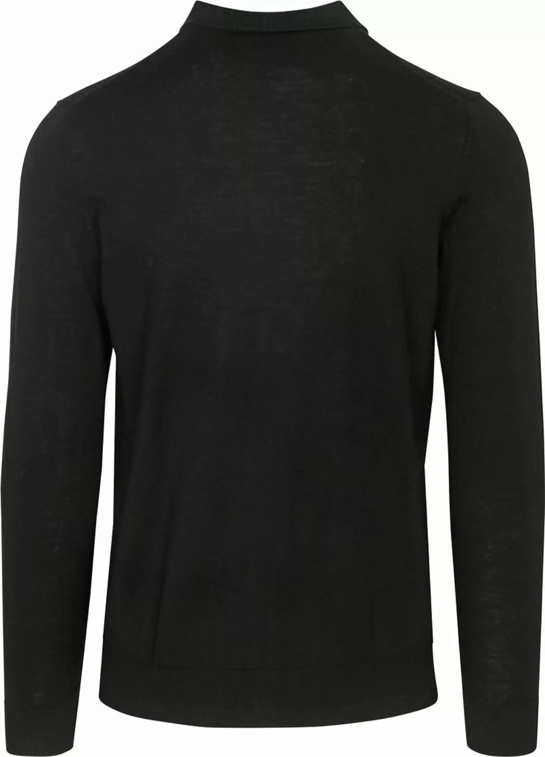 Profuomo Longsleeve Poloshirt Merinowolle Schwarz - Größe XL günstig online kaufen