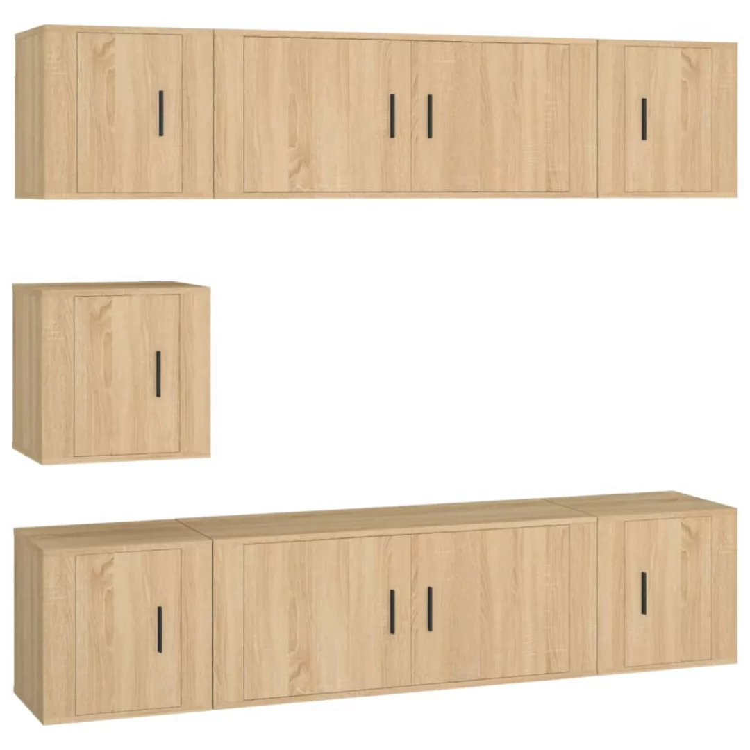 Vidaxl 7-tlg. Tv-schrank-set Sonoma-eiche Holzwerkstoff günstig online kaufen