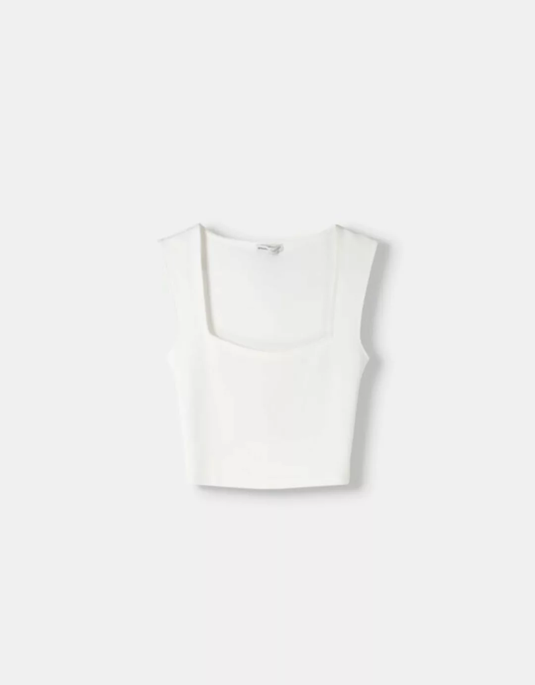 Bershka Ärmelloses T-Shirt Mit Kastenförmigem Ausschnitt Bskteen S Rohweiß günstig online kaufen