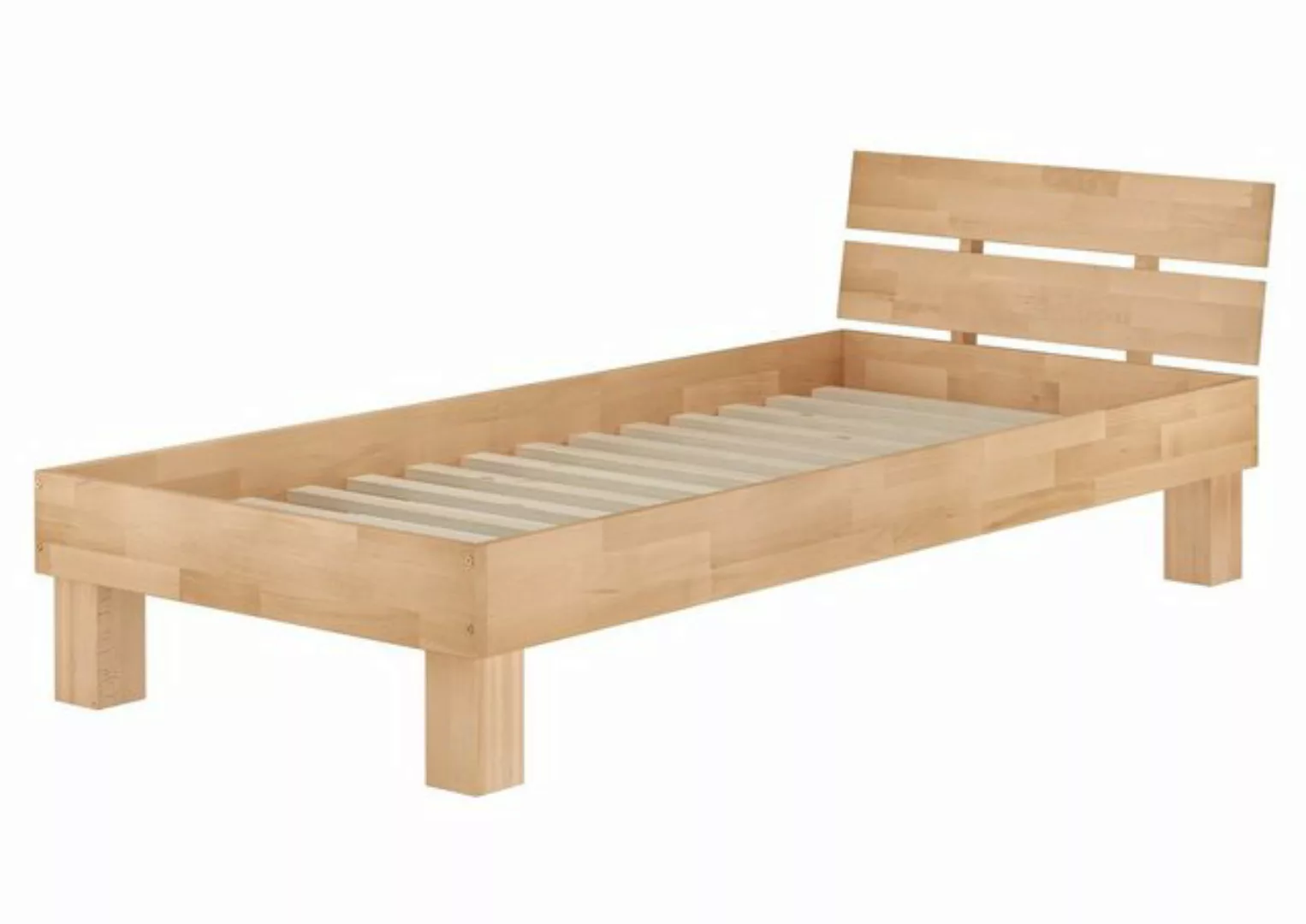 Erst-Holz® Kantiges, modernes Überlänge-Bett 90x220 Buche massiv mit Rost n günstig online kaufen