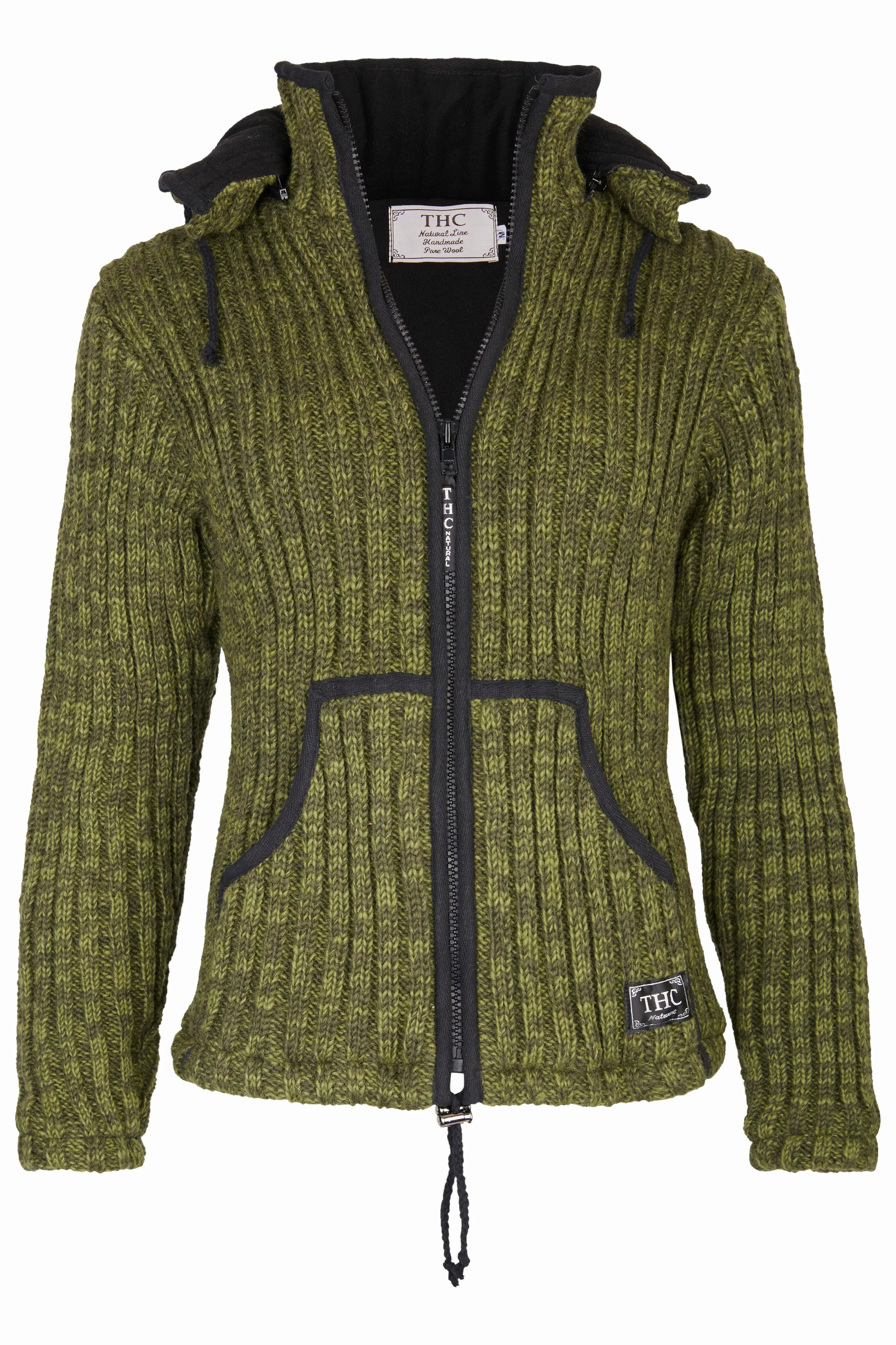 THC Natural Line Strickjacke Schafwollstrickjacke grün günstig online kaufen
