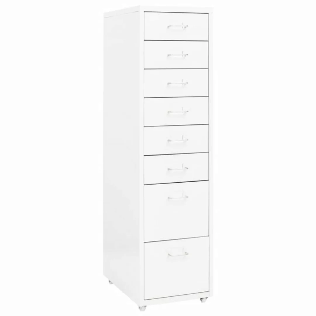 vidaXL Aktenschrank Aktenschrank mit Rollen Weiß 28x41x109 cm Metall günstig online kaufen