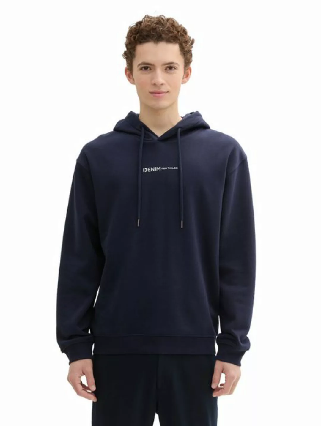 TOM TAILOR Denim Sweatshirt mit Kapuze und Logo-Print günstig online kaufen