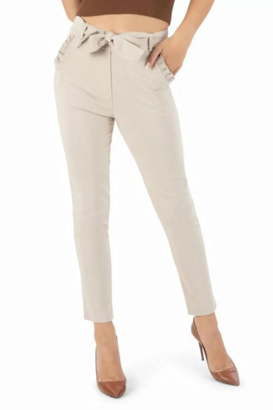 Kendindza Collection Stretch-Hose Stretch Damen Hose elegant Schleife High günstig online kaufen