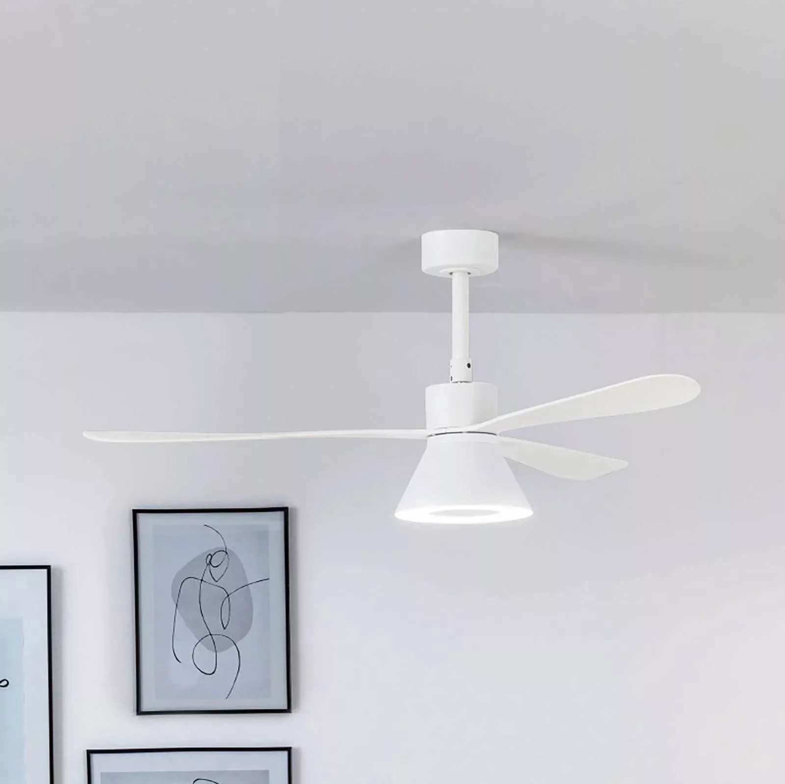 Deckenventilator Amelia Cone, LED-Leuchte, weiß günstig online kaufen